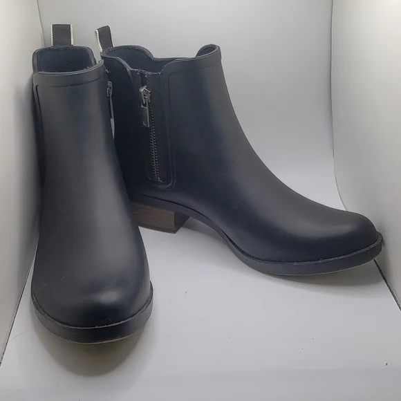 Lucky brand Chelsea Black heeled rain ankle booties size 8 - Picture 10 of 10